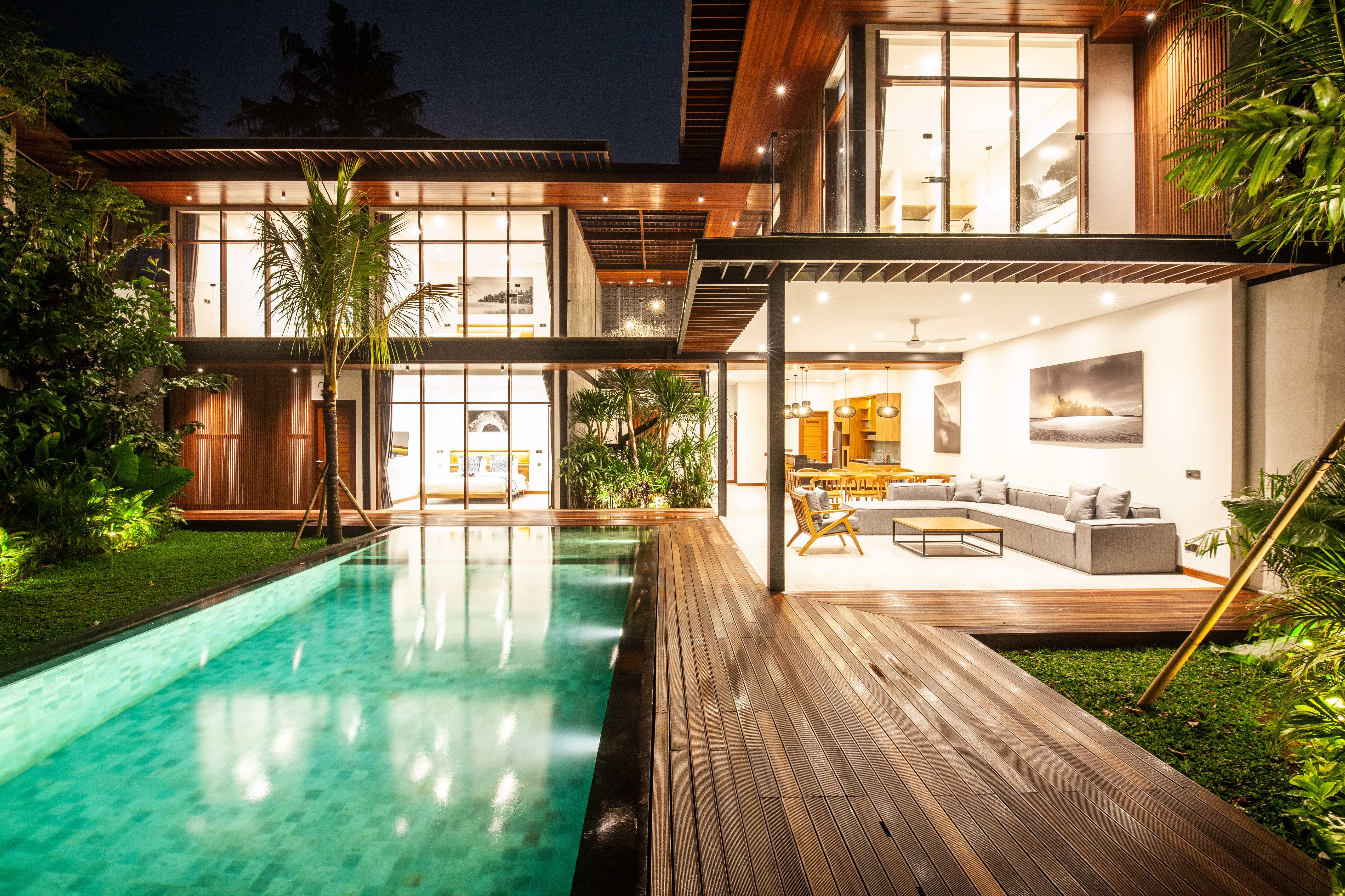 Luxury Villa in Bali at night